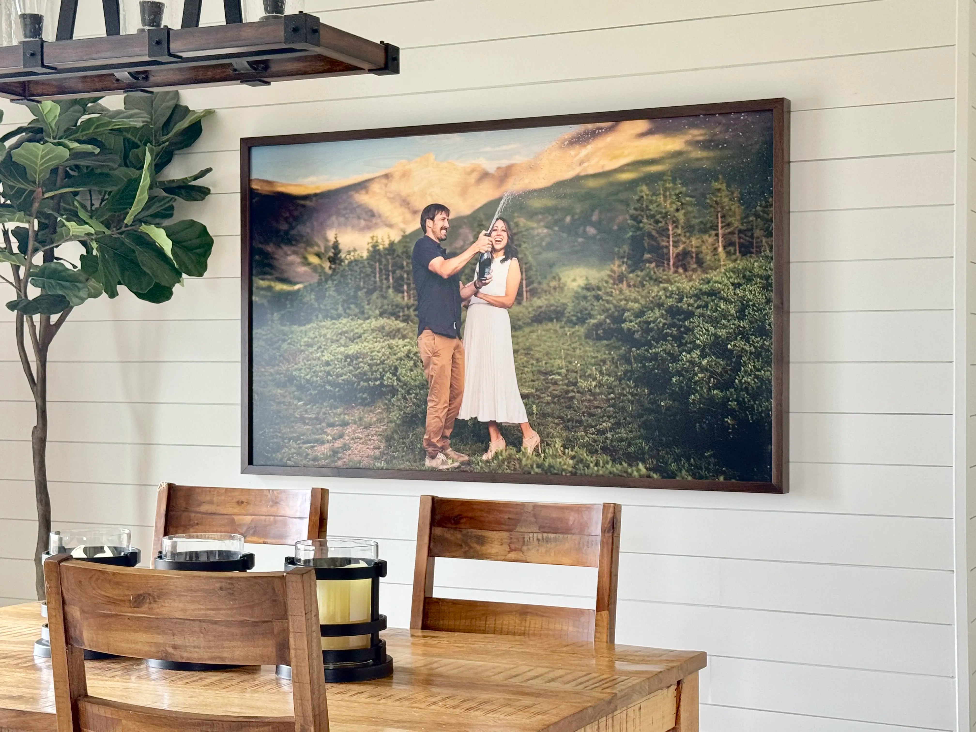 Wedding portrait wood print by Wood and Slate
